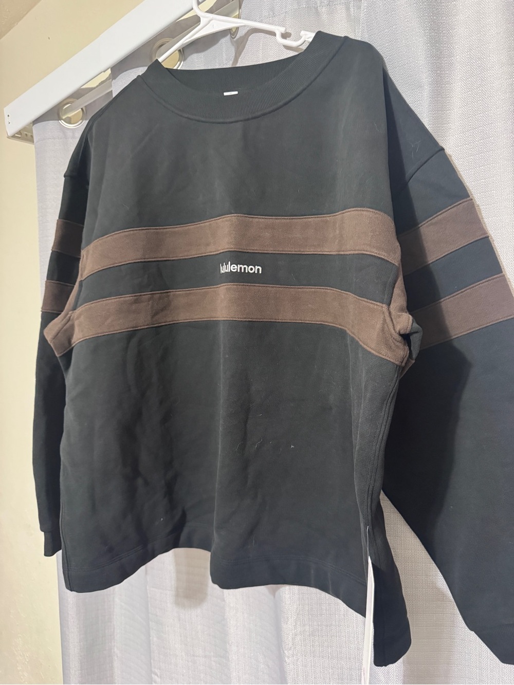 lululemon athletica Black Sweatshirt with Brown Stripe